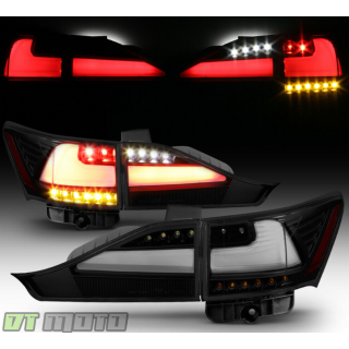 Black Smoke LED Tube Tail Lights+Trunk Lamps for 2011-2013 Lexus CT200h